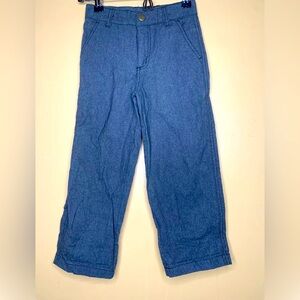 Gymboree Boys Size 5 Dress Pants Grey Long 100% Cotton Flat Front Belt Loop